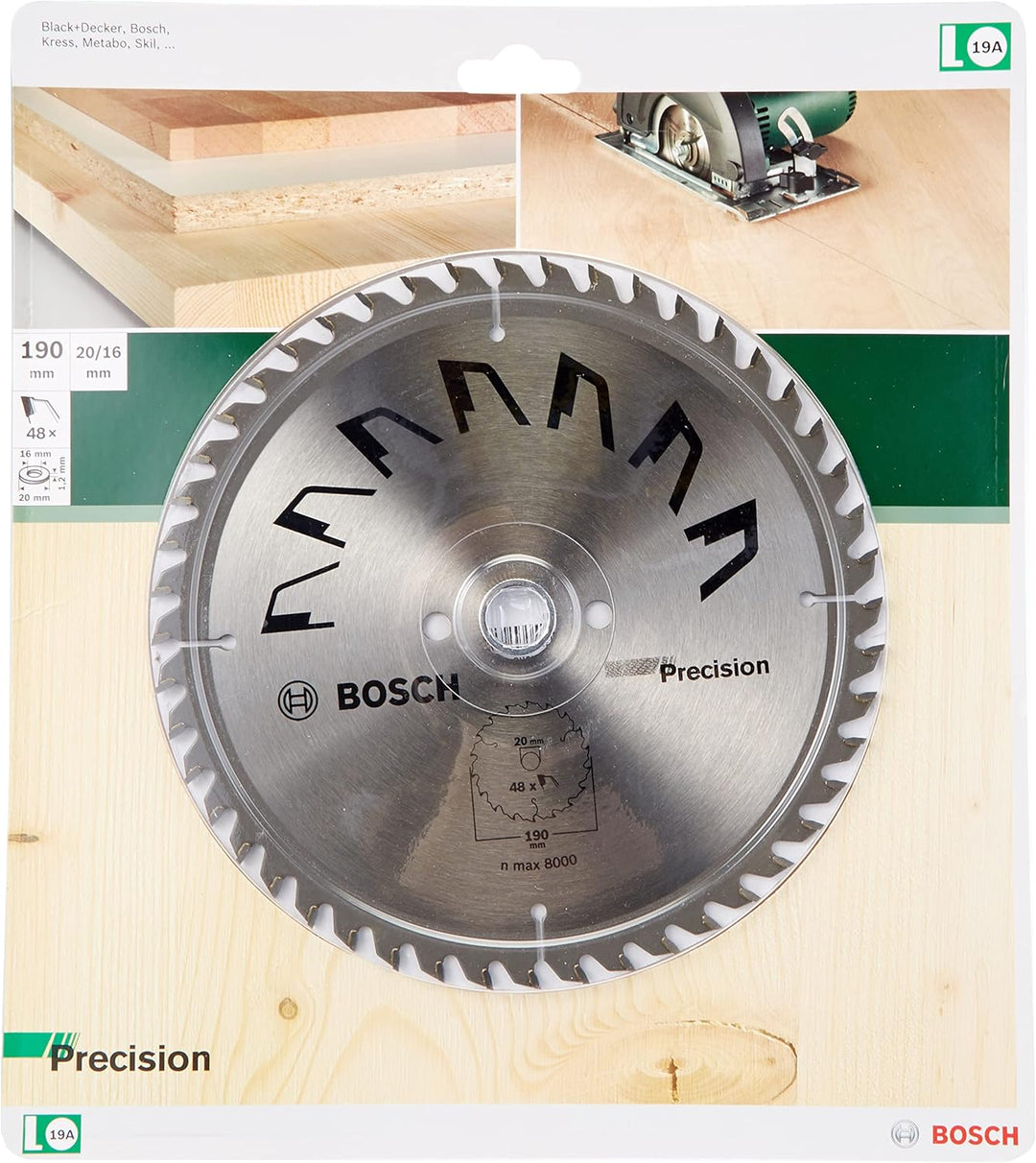 Bosch Home and Garden Bosch 2609256867 DIY Kreissägeblatt Precision 190 x 2 x 20/16,Z48, Z48