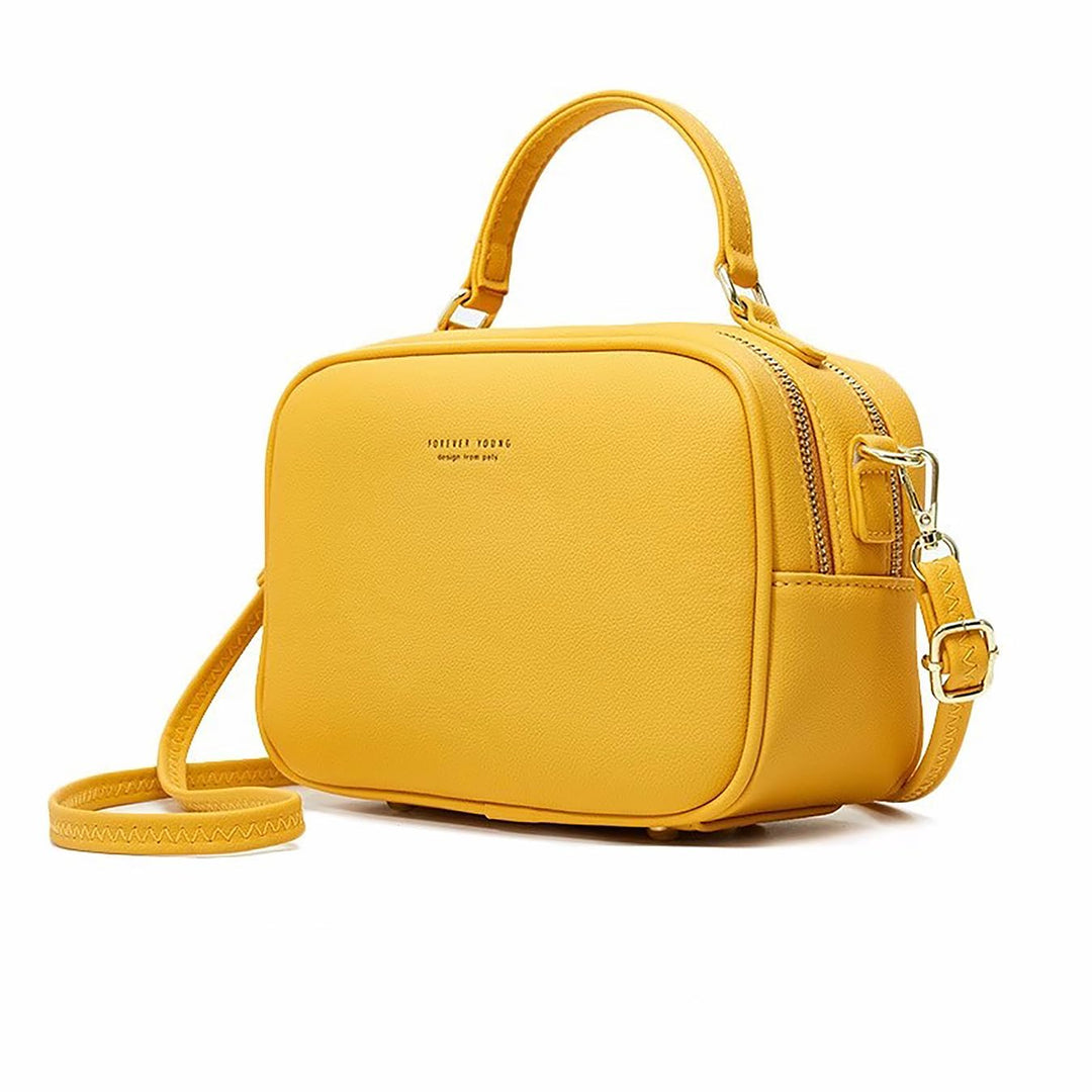 PIERRE LOUES Damen Handtasche Umhängetasche Henkeltasche Modischer Urban Chic Style PU Kunstleder fü