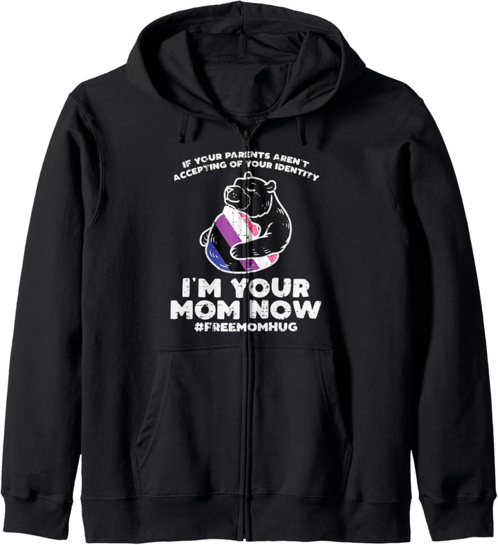 Parents Accepting Im Mom Now Bear Hug LGBTQ Genderfluid Kapuzenjacke