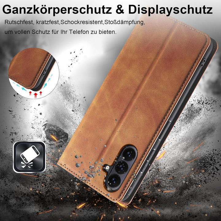 2026 Neu Handyhülle für Samsung Galaxy A37 Hülle Leder mit Schutzfolie [3 Kartenfächer] Klapphülle f