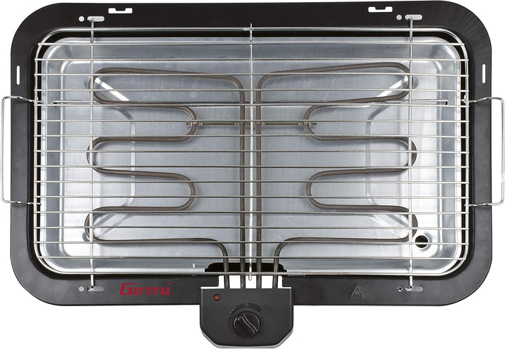 Girmi BQ2100 Grill mit Stand, 2200 W, grosse Kochfläche 51 x 30 cm, Edelstahl, 51 x 30 cm, Schwarz