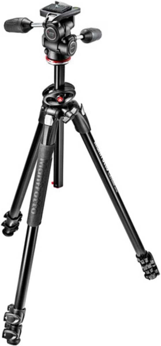 Manfrotto MK290DUA3-3W 290 DUAL Kit Alu 3 Segmemte (90 Grad Mittelsäule, 3-Wege Neiger) Single, Sing