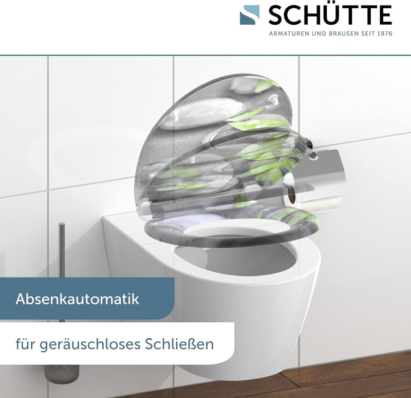 Schütte WC-Sitz STONES mit Absenkautomatik, Toilettendeckel mit Motiv und Schnellverschluss für die