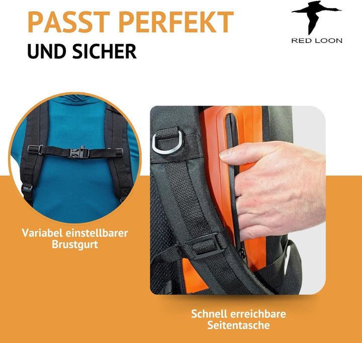 Red Loon Kurier Rucksack Courier Bag Kuriertasche LKW-Plane Backpack Kurierrucksack, Orange