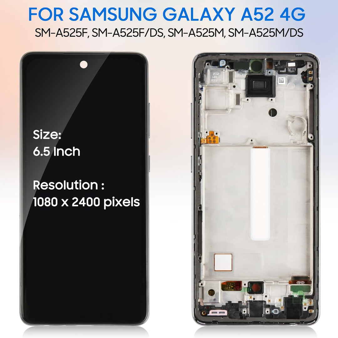 LADYSON OLED-LCD-Bildschirm für Samsung Galaxy A52 4G A525 SM-A525F LCD Display Touchscreen Digitali