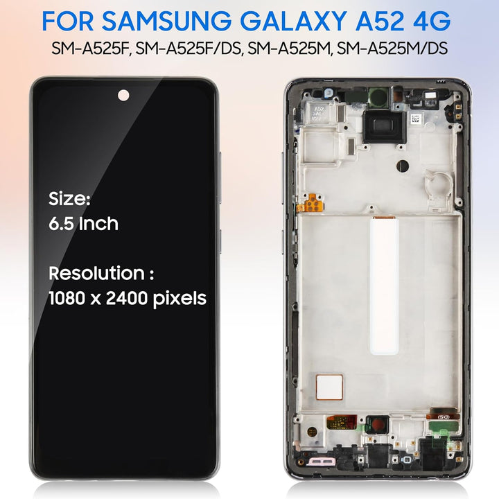 LADYSON OLED-LCD-Bildschirm für Samsung Galaxy A52 4G A525 SM-A525F LCD Display Touchscreen Digitali
