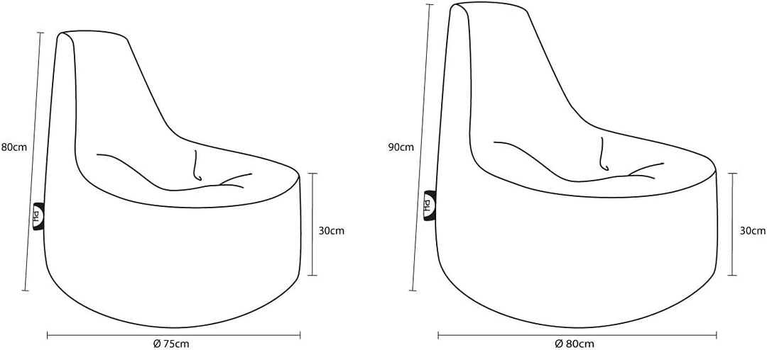 PATCH HOME Gamer Kissen Lounge Kissen Sitzsack Sessel Sitzkissen Bean Bag + Würfel/Hocker mit Reissv