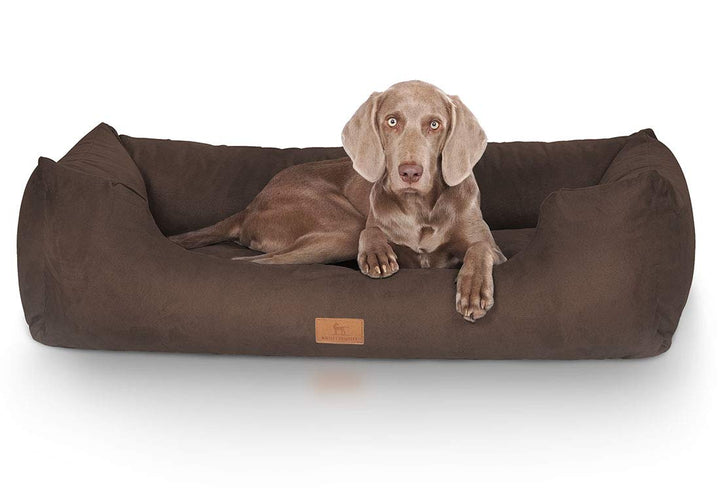 Knuffelwuff Hundebett Dreamline aus Velours XL 105 x 75cm Braun