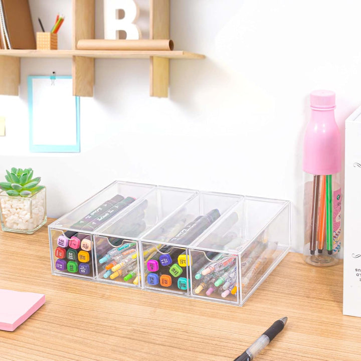 Vowcarol Washi-Tape-Organizer - Transparent Kunststoff - 4 Schubladen - 17,78 x 5,72 x 22,86 cm - Fü