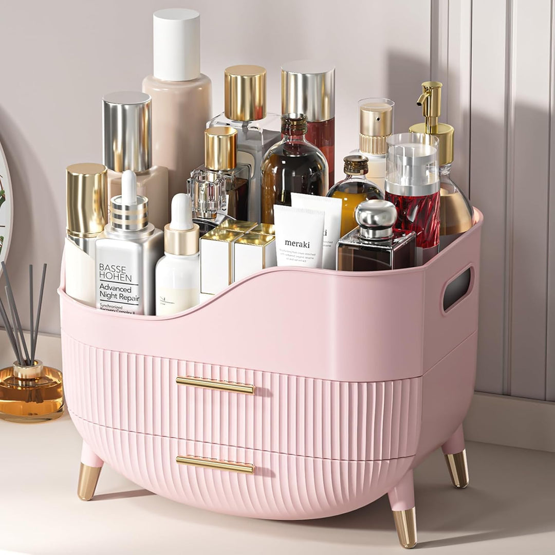 Kousee Makeup-Organizer mit Schubladen, Hautpflege-Organizer für Vanity, Aufbewahrungsbox mit Griff,