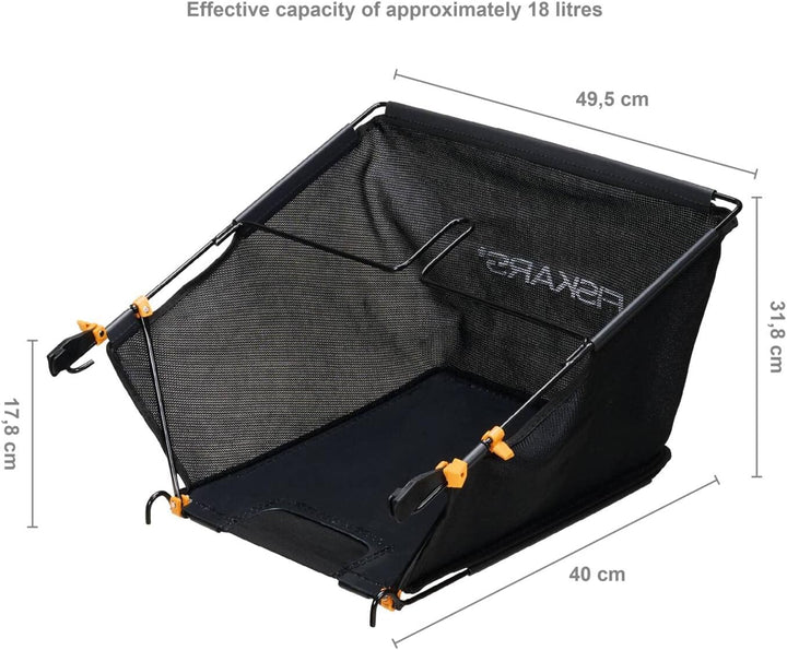 Fiskars Grasfangkorb für Fiskars Spindelmäher StaySharp Max, 18 Liter, StaySharp, Schwarz/Orange, 10