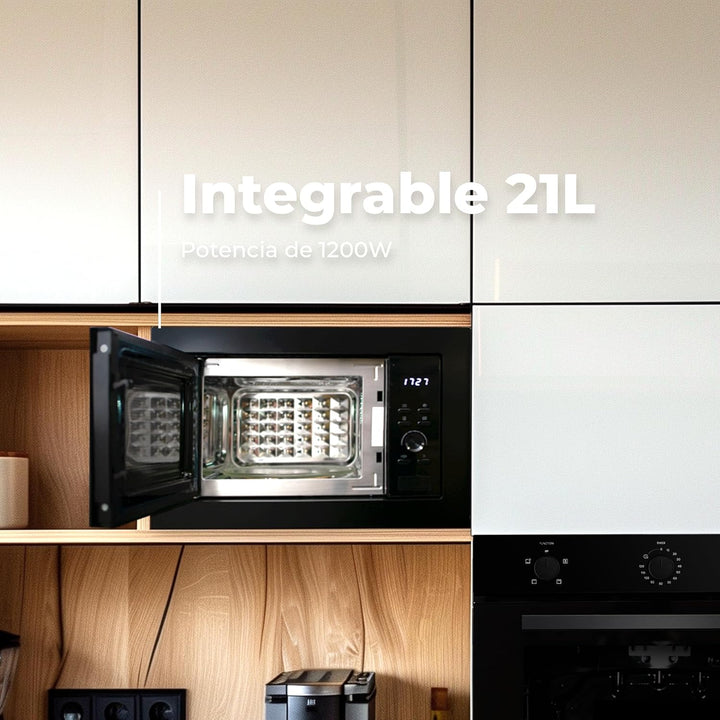 EVVO Mi30 Mikrowellen, integrierbar, Schwarz Schwarz 21 Litros, Schwarz 21 Litros