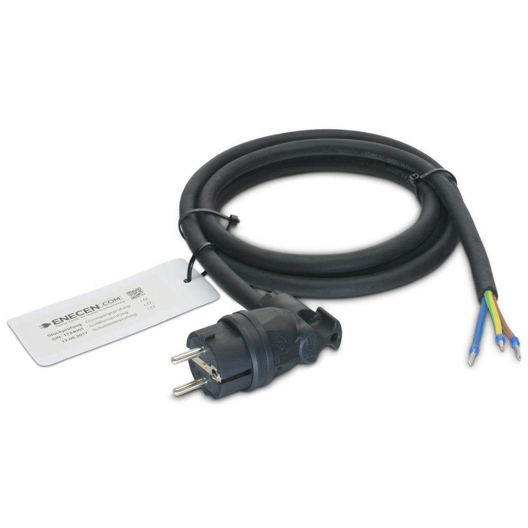 ENECEN 1192105 Anschlusskabel 230V/16A IP44 Gummi H07RN-F 3x1,5 mm² mit Vollgummi Winkel-Stecker/fre