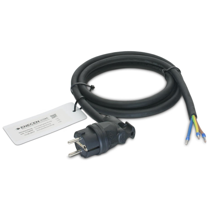 ENECEN 1192105 Anschlusskabel 230V/16A IP44 Gummi H07RN-F 3x1,5 mm² mit Vollgummi Winkel-Stecker/fre