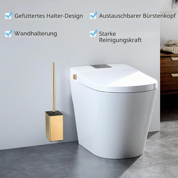 bgl Wandhalterung für WC-Bürste aus 304 Edelstahl, quadratisch Gold