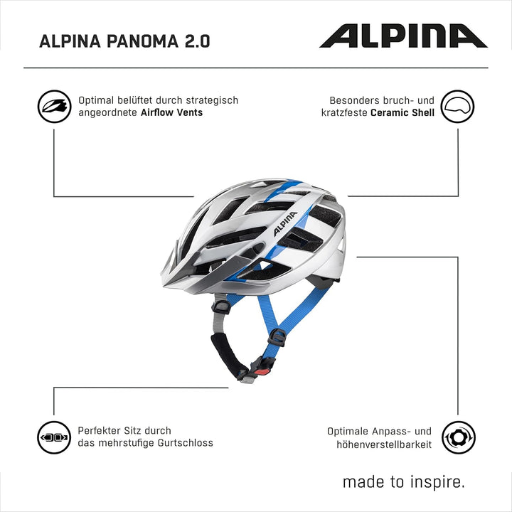 ALPINA PANOMA 2.0 L.E. - Reflektierender & Optimal Belüfteter Fahrradhelm Mit Fliegennetz & Nachrüst
