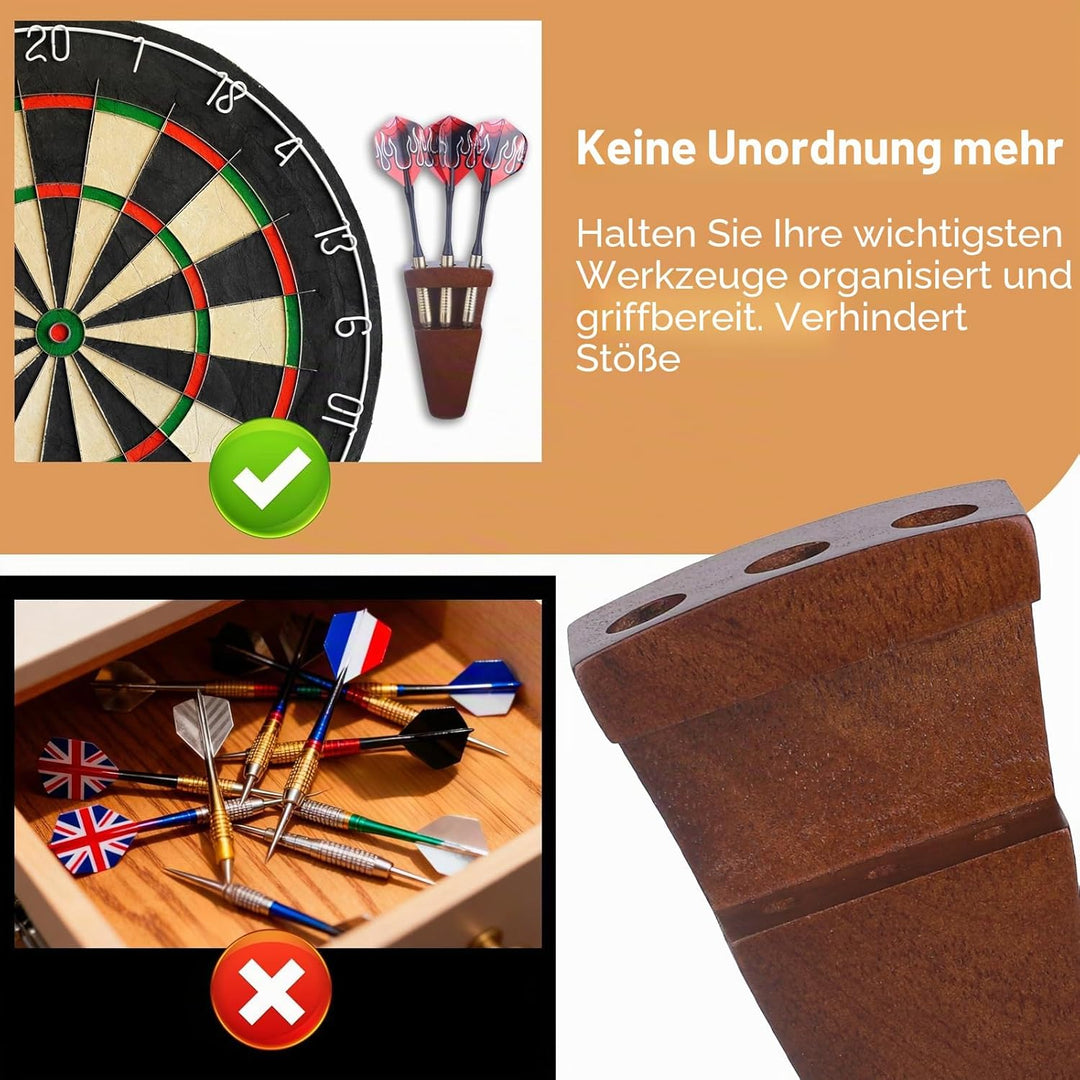 3-Loch-Dart-Halter aus Holz, Wandhalterung und Tischständer – Schutzaufbewahrung für Stahl-/weiche D