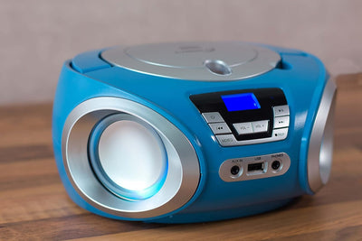 CD-Player mit LED-Beleuchtung | Kopfhöreranschluss | Tragbares Stereo Radio | Kinder Radio | Stereoa