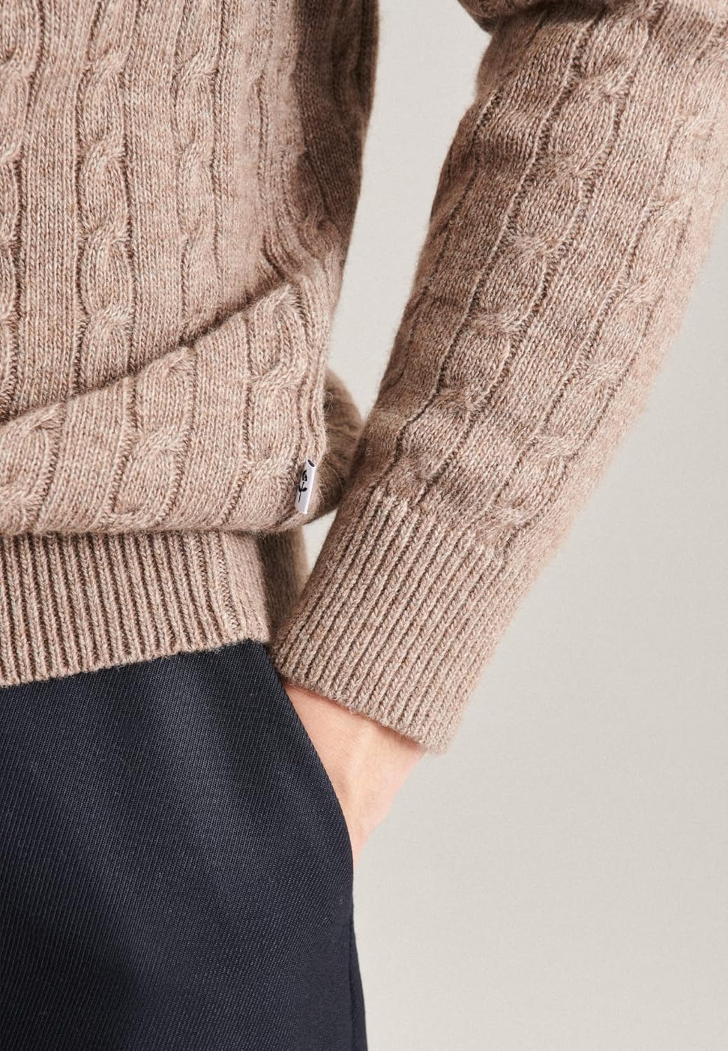 Seidensticker Herren Pullover XXL Taupe, XXL Taupe
