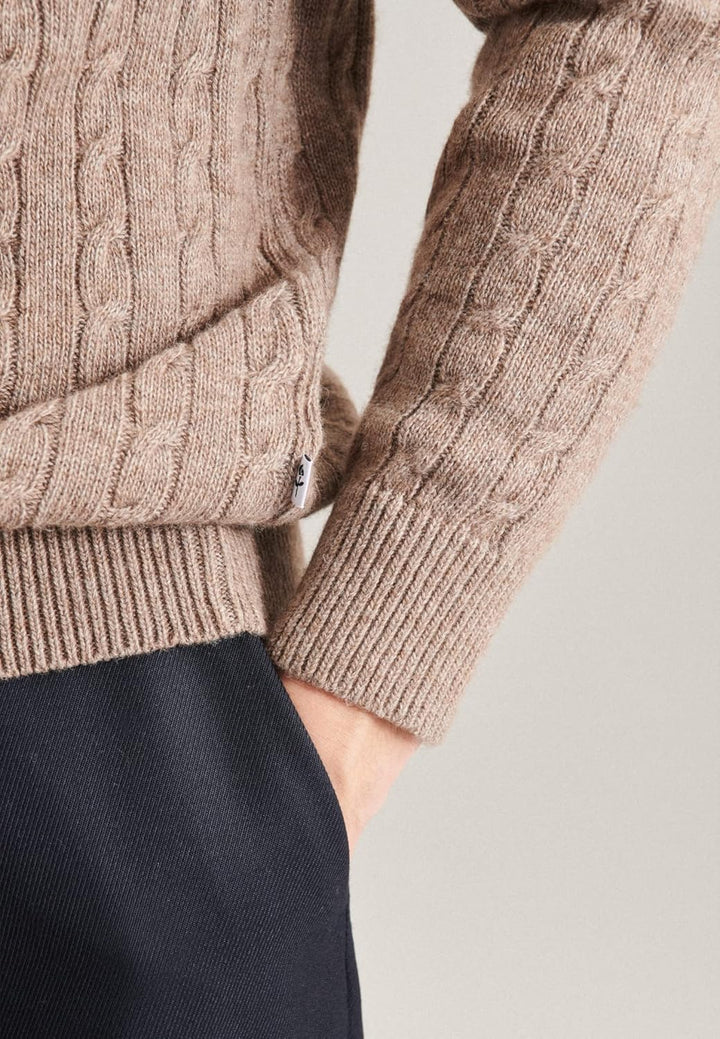 Seidensticker Herren Pullover XXL Taupe, XXL Taupe