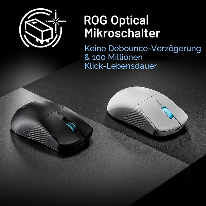 ASUS ROG Harpe Ace Mini White ultraleichte E-Sport Gaming Maus (49 Gramm, ROG Micro-Switches, SpeedN