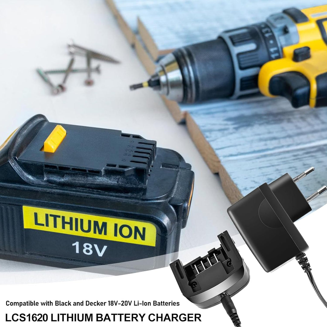 BAIFULAI Ladegerät Kompatibel Black&Decker Lithium 18V/20V Lithium-Akku Lithium-Ionen-Ladegerät BL20