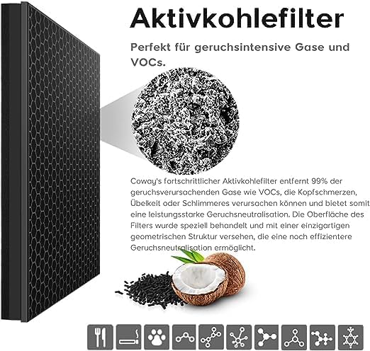Coway 2-in-1 MAX2 Filter (1 Filter) für DualClean APMS-1020A Dual Clean Max2Filter, Dual Clean Max2F
