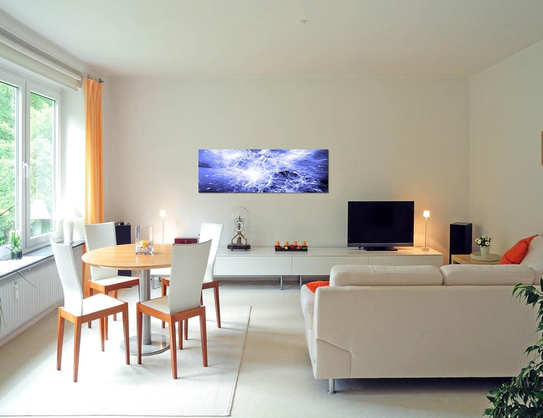 Paul Sinus Art Panoramabild auf Leinwand und Keilrahmen 150x50cm Sterne Planeten Galaxie Weltraum