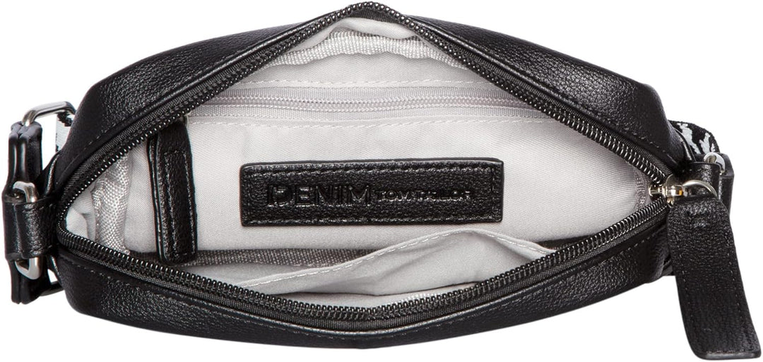 TOM TAILOR Damen Denim Bags Abbie Umhängetasche Handtasche Mittelgross Braun Schwarz, Schwarz