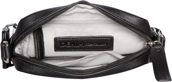 TOM TAILOR Damen Denim Bags Abbie Umhängetasche Handtasche Mittelgross Braun Schwarz, Schwarz