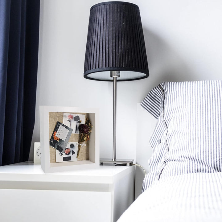 GraduatePro Bilderrahmen zum Befüllen Tief für Objektrahmen Weiss mit Glas Hochzeit 3D Box Deko Wand