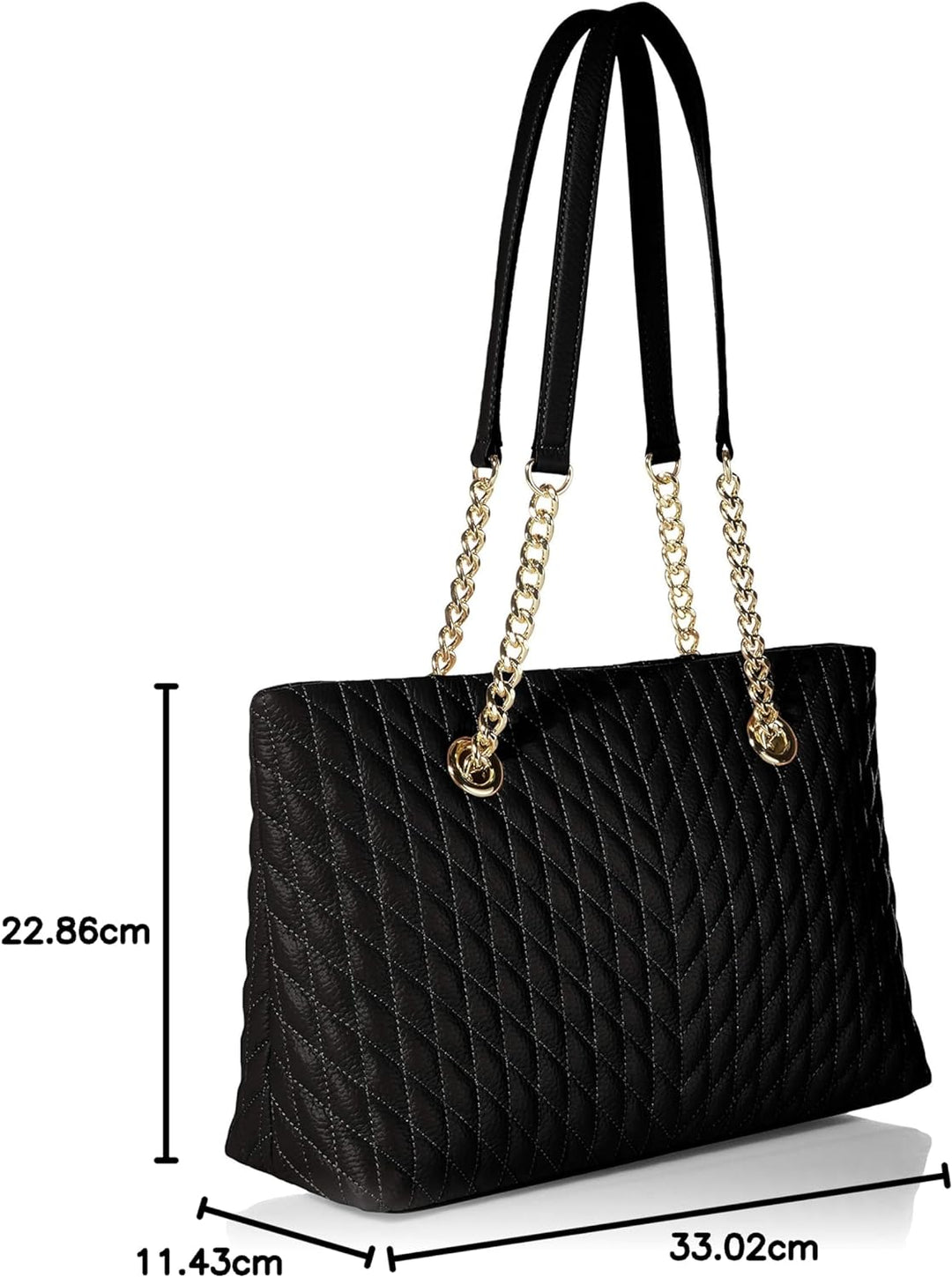 Karl Lagerfeld Paris Damen Karolina Lamb Chain Tote Tragetasche Einheitsgrösse Schwarz / Gold, Einhe