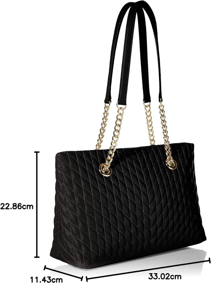 Karl Lagerfeld Paris Damen Karolina Lamb Chain Tote Tragetasche Einheitsgrösse Schwarz / Gold, Einhe