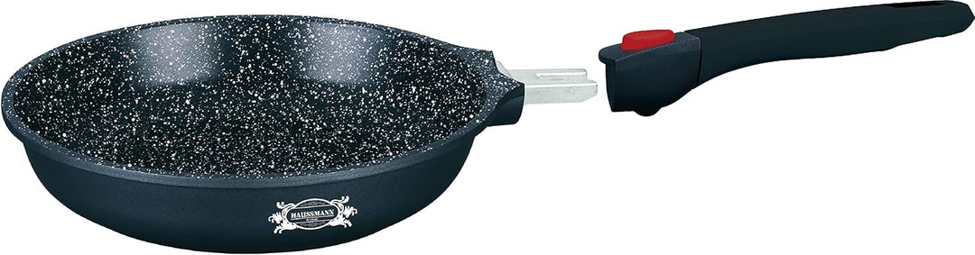 HAUSSMANN heritage Wok 32 cm + Bratpfanne 32 cm – Aluminiumguss – Steinoptik‑Antihaftbeschichtung –