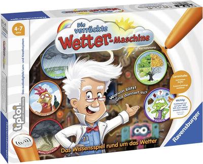 Ravensburger tiptoi Die verrückte Wetter-Maschine Spiel, ab 4 Jahren, Lerne mit Professor Donnerhage