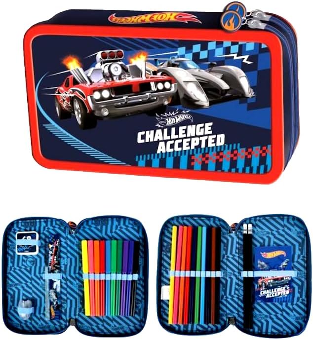 Hot Wheels Autos Cars 7 Teile Schulranzen Set Ranzen Federmappe Tornister mit Sticker-von-Kids4shop