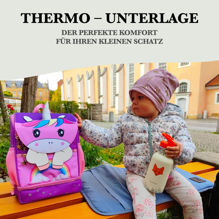 Baby Wickelrucksack stylische Wickeltasche mit Wickelunterlage | Rolltop Rucksack Gross &amp; Kinderwage