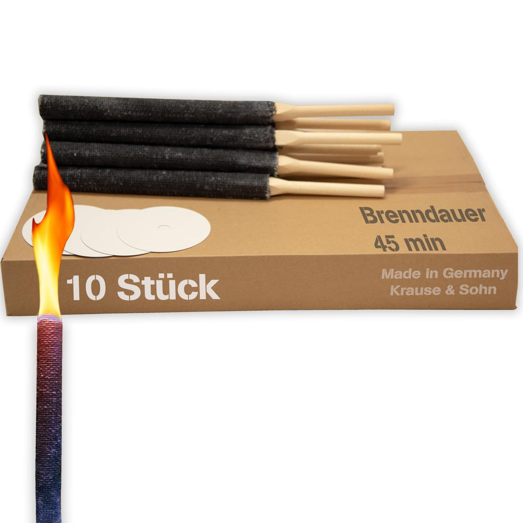 Fackeln 45 Minuten Brenndauer Wanderung Osterfeuer kleine Fackel (10 St.), 10