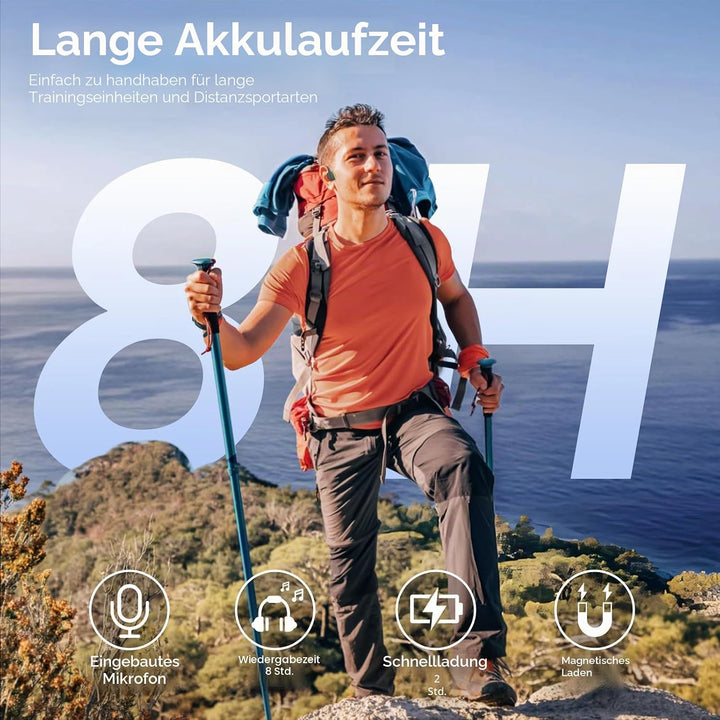 LOBKIN Kopfhörer Schwimmen,IPX8 wasserdichte Unterwasser Knochenschall Kopfhörer Bluetooth 5.4,Open