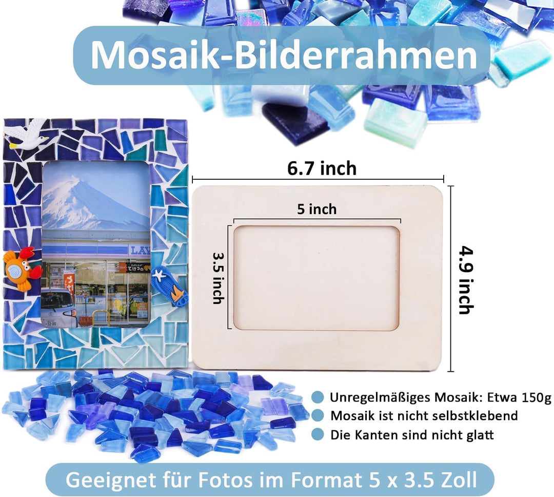 AiYoYo DIY Fotorahmen Bastelset Geschenke für Erwachsene Mosaik Bilderrahmen Kreatives Basteln Gebur
