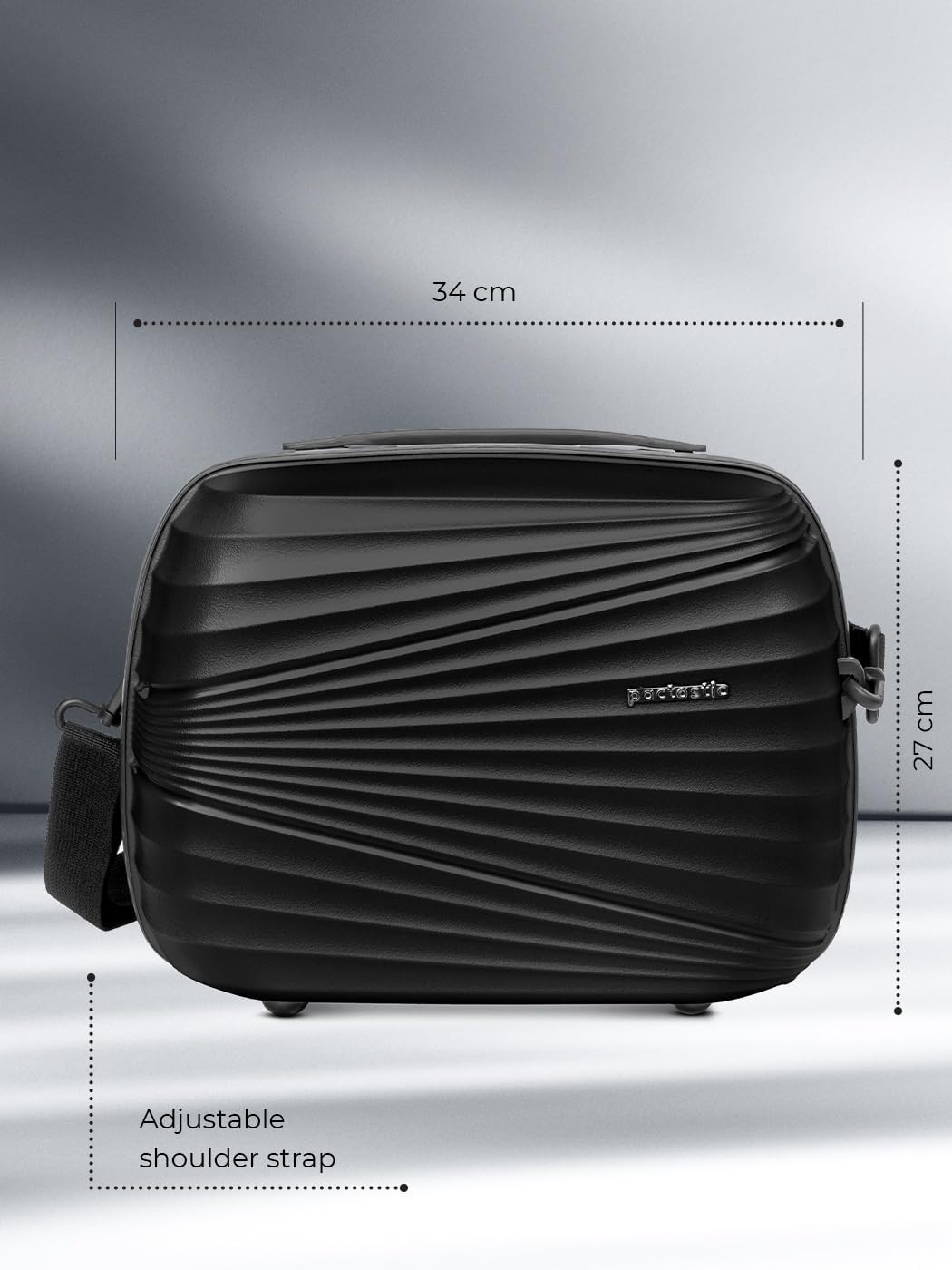 Pactastic Hartschalen Handgepäck Kosmetik-Koffer | Stabiles Beauty-Case mit Aufsteckfunktion | 34 x