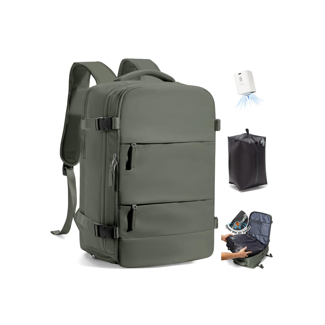 SZLX Grosser Reiserucksack Damen,Vakuum Rucksack mit Pumpe Ryanair Handgepäck 40x30x20 Herren, Wizza