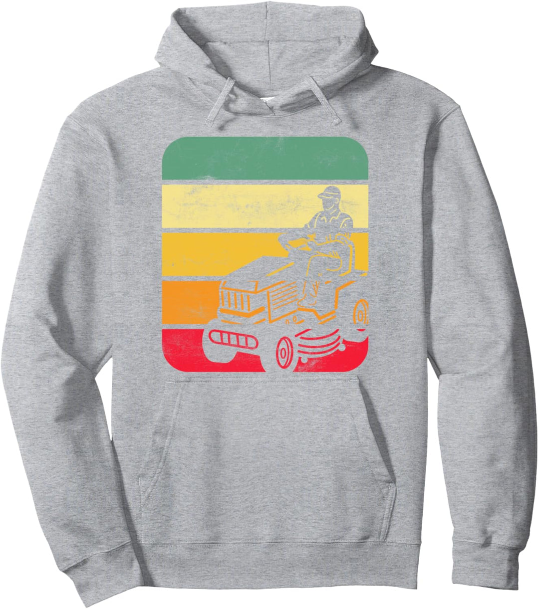 Lustige Rasenmäher Mähen Cool Vintage Yard Arbeit Rasen Trak Pullover Hoodie