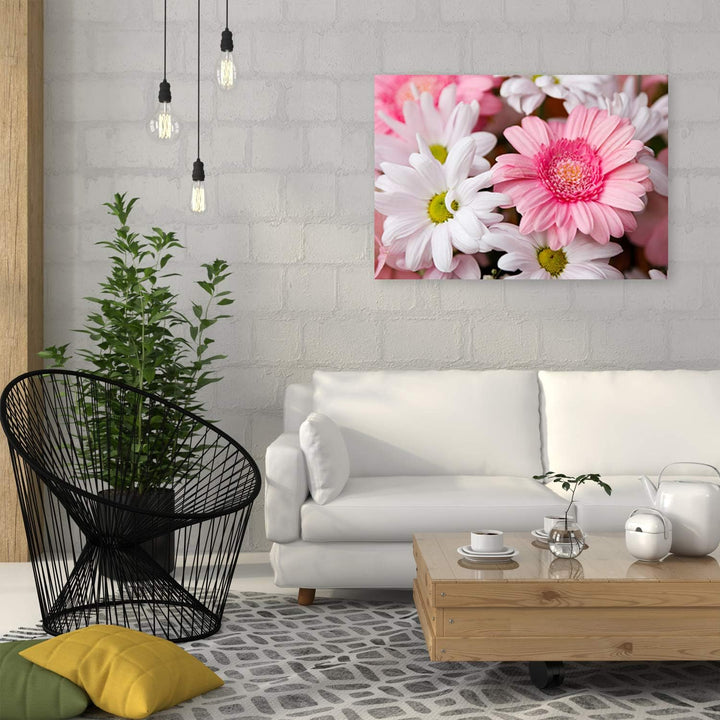 Feeby Bild auf Leinwand Blumen Kunstdruck modern Garten Rosa 80x60 cm Leinwandbild 80x60 cm Rosa_D,