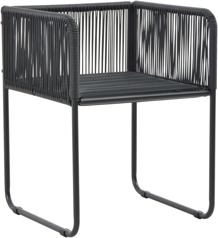 Gartenstühle 2 STK. mit Polstern Poly Rattan Schwarz BalkonmöBel Gartenstuhl StapelstüHle Rattan Gar