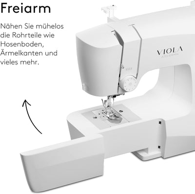 VIOLA Atelier M14 Nähmaschine mit 14 Nähprogramme, Einfädelautomatik, Rotierenden Greifer aus Metall