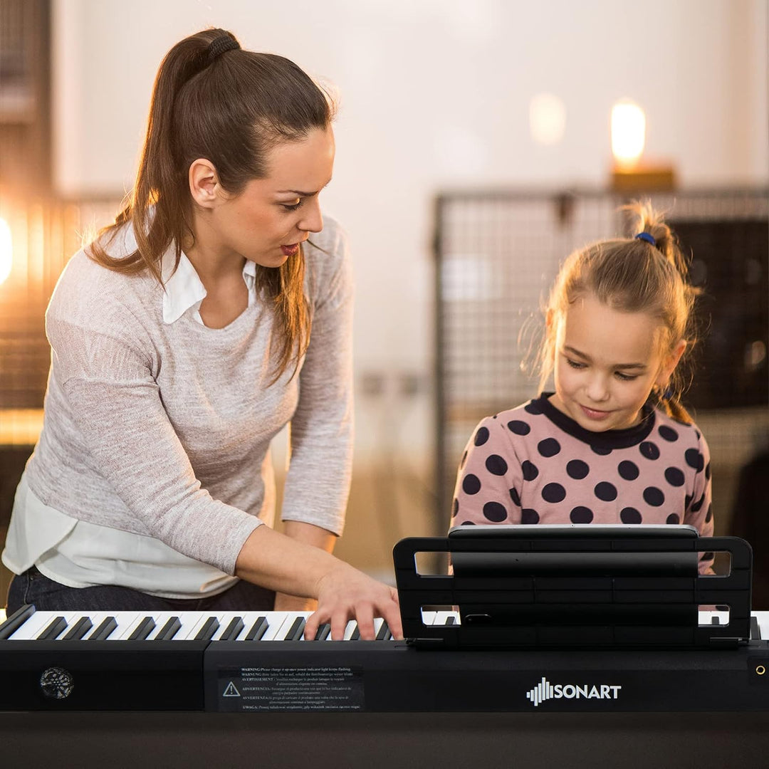GOPLUS Digitalpiano mit 88 Tasten, Keyboard in voller Grösse, Tragbares E-Piano mit Tasche, Halteped