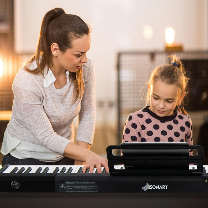 GOPLUS Digitalpiano mit 88 Tasten, Keyboard in voller Grösse, Tragbares E-Piano mit Tasche, Halteped
