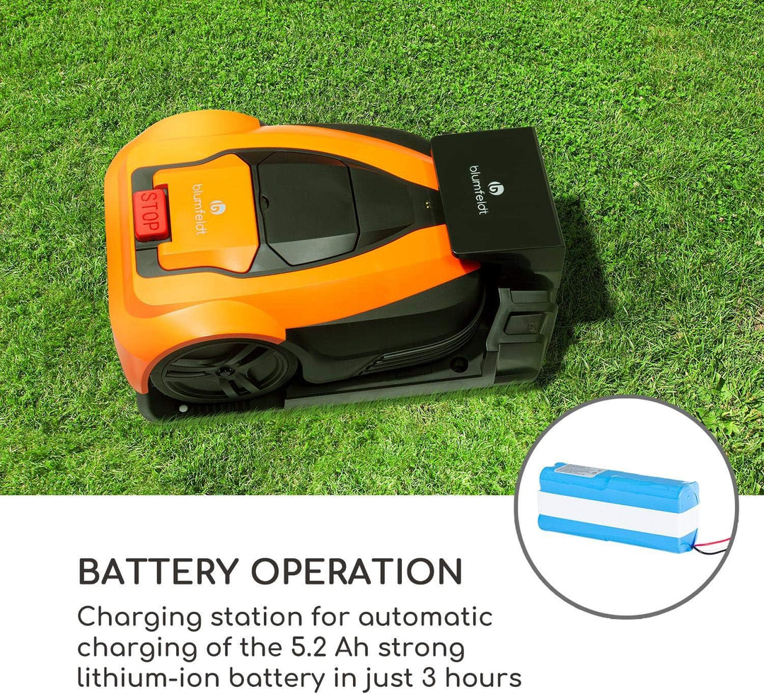 Blumfeldt Garden Hero - Rasenmähroboter, Lithium-Ionen-Akku: 5,2 Ah, inkl. Ladestation, automatische