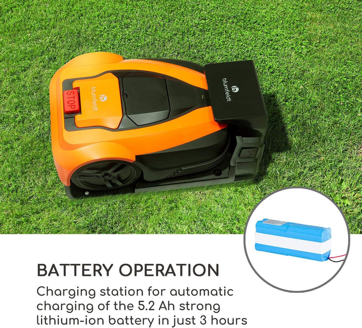 Blumfeldt Garden Hero - Rasenmähroboter, Lithium-Ionen-Akku: 5,2 Ah, inkl. Ladestation, automatische